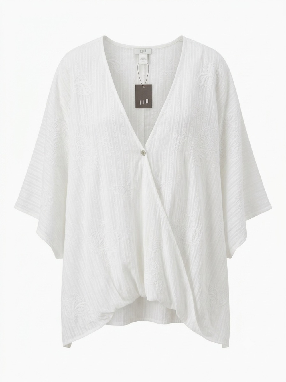 J.Jill NWT Pure Jill Embroidered Boho Cotton Cape Blouse Top Size XL-1X